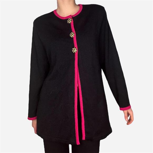 Vintage sweater funky buttons long sleeve tunic old money - Ami Knits - size 16 - Picture 2 of 8